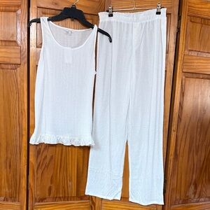 You Say Ruffed Tank and Pant Pajama Set